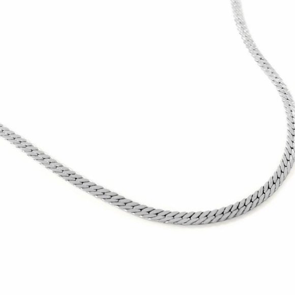 Stainless Steel Flat Snake Bone Chain Necklace (2 Colors , 2 Sizes) - Picture 6 of 7